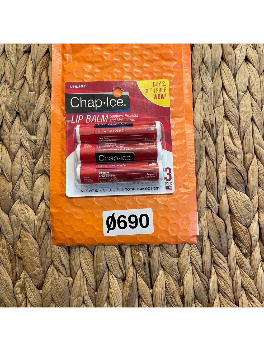 ✅Chap-Ice Cherry Lip Balm 3 Pack - Soothes, Protects, Moisturizes